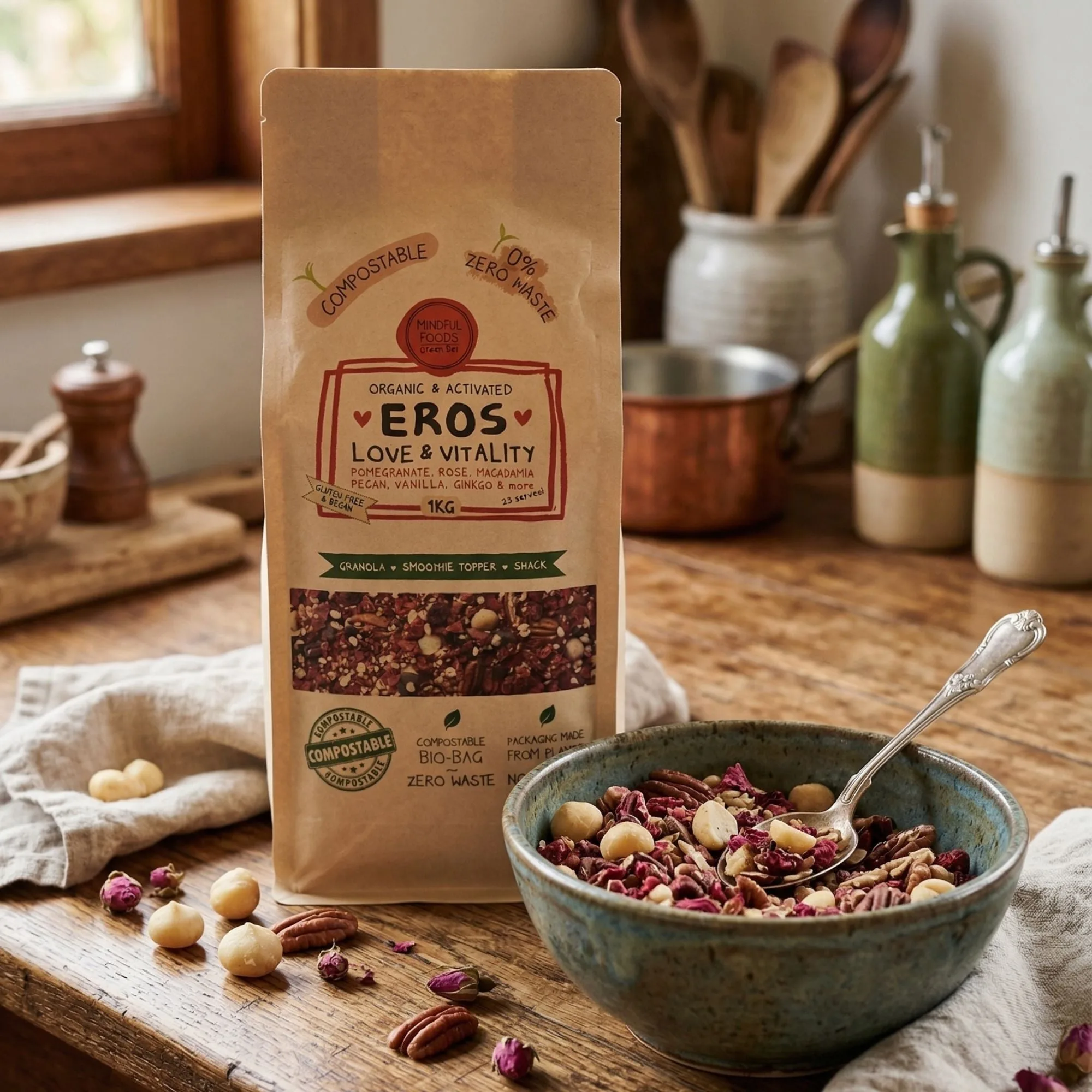 Granola - Pomegranate & Macadamia, Organic & Activated, 1kg — image 1 of 2