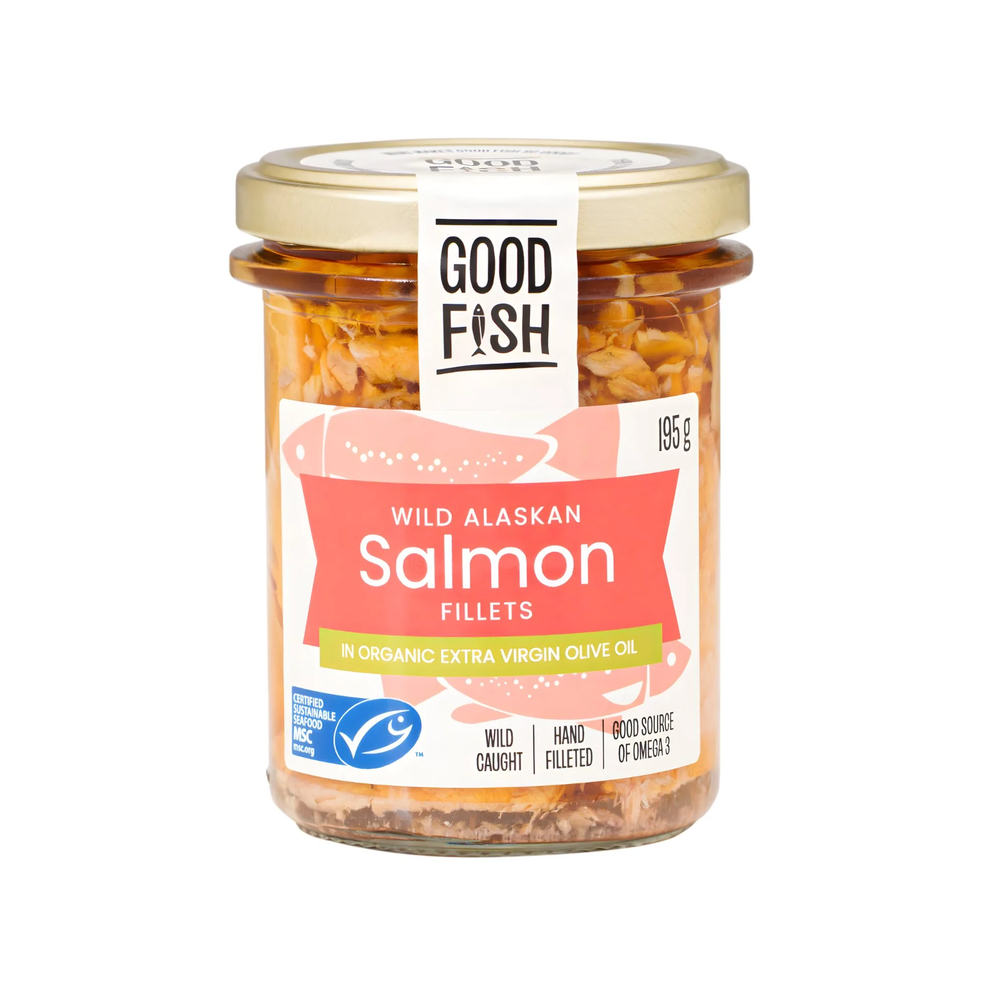 Wild Alaskan Salmon in Olive Oil EVOO JAR 195g — image 1 of 2