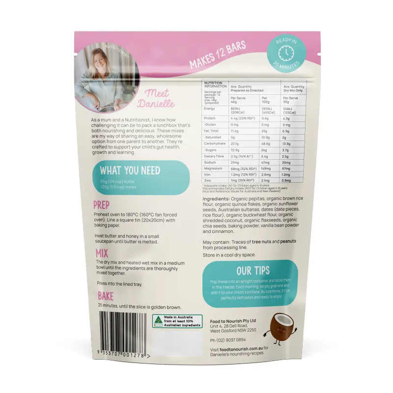 Lunchbox Baking Mix - Muesli Bar Slice - alternate