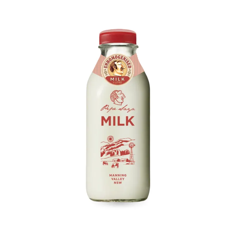 Unhomogenised Milk - Glass Bottle, $2 Return