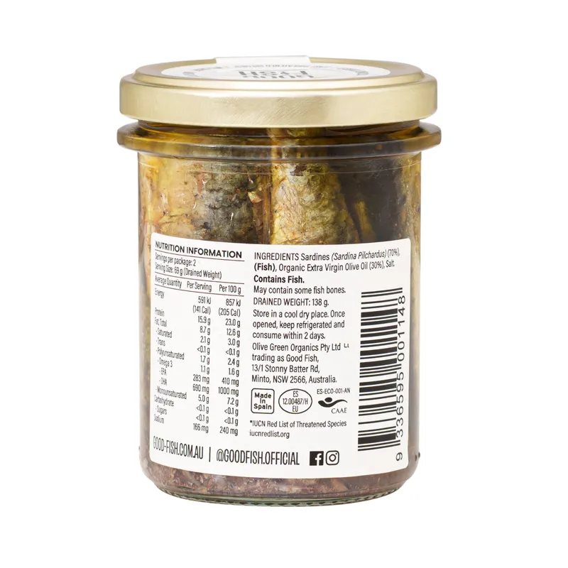 Wild Caught Sardines in Organic EVOO Jar - alternate