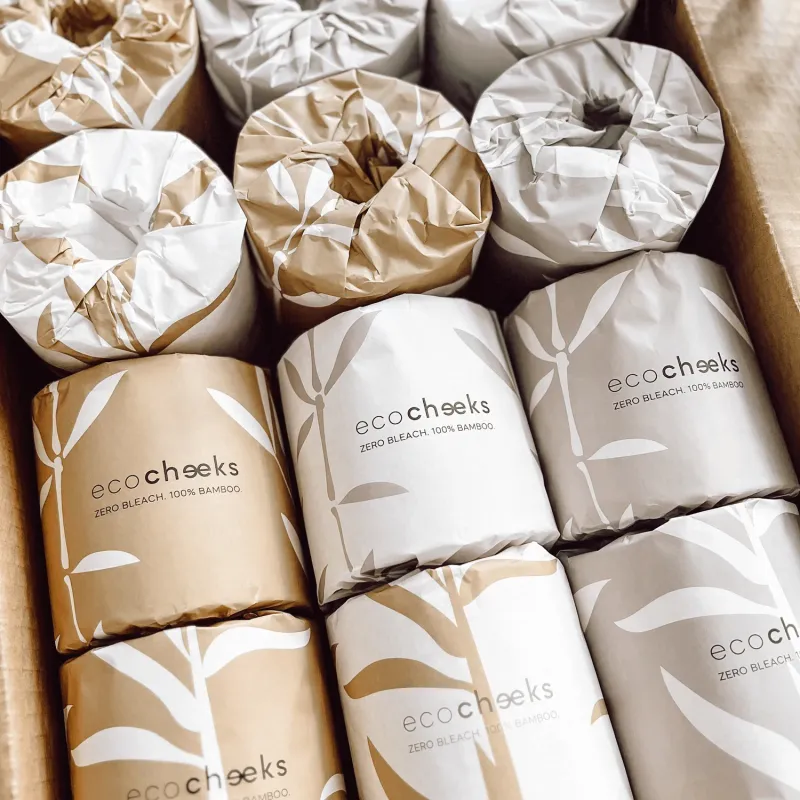 36 WRAPPED Rolls, Unbleached Bamboo Toilet Paper. - alternate